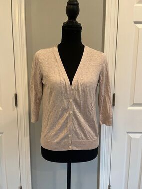 Old Navy Light Beige V-Neck Button Cardigan